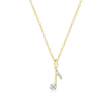 M by Monte Luna Gold-Plated Sterling Silver Lab-Created Diamond Eighth Note Pendant Necklace