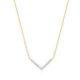 M by Monte Luna Gold-Plated Sterling Silver Lab-Created Diamond Chevron Statement Necklace