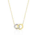 M by Monte Luna Gold-Plated Sterling Silver Lab-Created Diamond Twin Circle Necklace