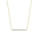 M by Monte Luna Gold-Plated Sterling Silver Lab-Created Diamond Pave Bar Necklace