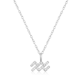 M by Monte Luna Rhodium-Plated Sterling Silver Lab-Created Diamond Aquarius Constellation Pendant Necklace