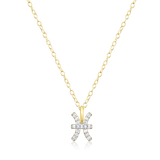 M by Monte Luna Gold-Plated Sterling Silver Lab-Created Diamond Pisces Constellation Pendant Necklace
