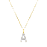 M by Monte Luna Gold-Plated Sterling Silver Lab-Created Diamond Letter "A" Initial Pendant Necklace