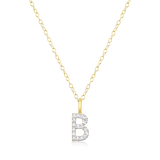 M by Monte Luna Gold-Plated Sterling Silver Lab-Created Diamond Letter "B" Initial Pendant Necklace