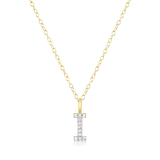 M by Monte Luna Gold-Plated Sterling Silver Lab-Created Diamond Letter "I" Initial Pendant Necklace