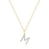 M by Monte Luna Gold-Plated Sterling Silver Lab-Created Diamond Letter "M" Initial Pendant Necklace
