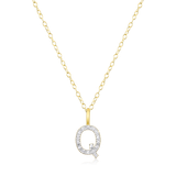 M by Monte Luna Gold-Plated Sterling Silver Lab-Created Diamond Letter "Q" Initial Pendant Necklace