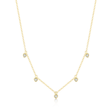 M by Monte Luna Gold-Plated Sterling Silver Lab-Created Diamond Dangling Hearts Necklace