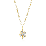 M by Monte Luna Two-tone Sterling Silver Lucky Clover Lab-Created Diamond Pendant Necklace