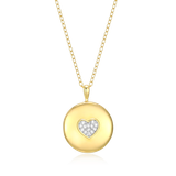 M by Monte Luna Two-tone Sterling Silver Pave Heart Locket Lab-Created Diamond Pendant Necklace