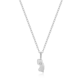 M by Monte Luna Rhodium-Plated Sterling Silver New Jersey State Lab-Created Diamond Pendant Necklace