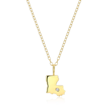 M by Monte Luna Gold-Plated Sterling Silver Louisiana State Lab-Created Diamond Pendant Necklace