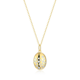 M by Monte Luna Gold-Plated Sterling Silver Scattered Medallion Lab-Created Diamond Pendant Necklace