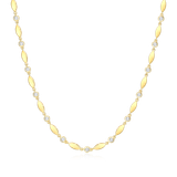 M by Monte Luna Gold-Plated Sterling Silver Marquise & Bezel Set Lab-Created Diamond Line Necklace