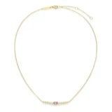 M by Monte Luna Gold-Plated Sterling Silver Lab-Created Pink Sapphire & Lab-Created Diamond Bar Necklace