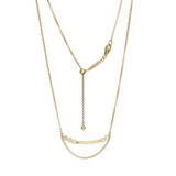 M by Monte Luna Gold-Plated Sterling Silver Lab-Created Diamond Bar Friendship Necklace