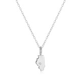 M by Monte Luna Rhodium-Plated Sterling Silver Illinois State Lab-Created Diamond Pendant Necklace