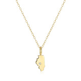 M by Monte Luna Gold-Plated Sterling Silver Illinois State Lab-Created Diamond Pendant Necklace