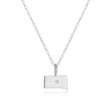 M by Monte Luna Rhodium-Plated Sterling Silver S. Dakota State Lab-Created Diamond Pendant Necklace