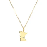 M by Monte Luna Gold-Plated Sterling Silver Minnesota State Lab-Created Diamond Pendant Necklace