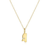 M by Monte Luna Gold-Plated Sterling Silver Mississippi State Lab-Created Diamond Pendant Necklace