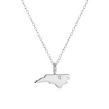 M by Monte Luna Rhodium-Plated Sterling Silver N. Carolina State Lab-Created Diamond Pendant Necklace