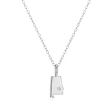 M by Monte Luna Rhodium-Plated Sterling Silver Alabama State Lab-Created Diamond Pendant Necklace