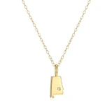 M by Monte Luna Gold-Plated Sterling Silver Alabama State Lab-Created Diamond Pendant Necklace