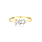 M by Monte Luna Gold-Plated Sterling Silver Lab-Created Diamond XO Stackable Ring