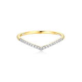 M by Monte Luna Gold-Plated Sterling Silver Lab-Created Diamond Chevron Stackable Ring