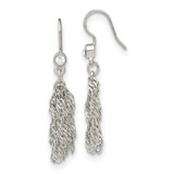 1928 Jewelry Silver-Tone Clear Crystal Tassel Dangle French Wire Earrings, 46 mm