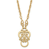 1928 Jewelry Gold-Tone Fancy Filigree Scroll 28 Inch Eye Glass or Badge Holder Necklace