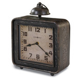 Howard Miller Collins Antique Black Finish Metal Quartz Mantel Clock with Faux Bell