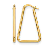 10K Yellow Gold Hollow Polished Geometric Shape Hoop Earrings, 32.5 mm