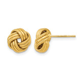 10K Yellow Gold Knot Polished Diamond-Cut Stud Earrings, 8 mm