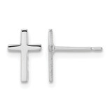 Rhodium-Plated 10K White Gold Polished Cross Stud Earrings - 10REL172W