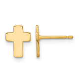 10K Yellow Gold Polished Cross Stud Earrings - 10TE977