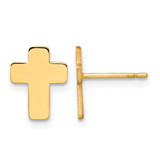 10K Yellow Gold Polished Cross Stud Earrings - 10TE978