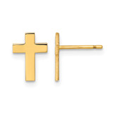 10K Yellow Gold Polished Cross Stud Earrings - 10XR2158