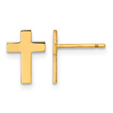 10K Yellow Gold Polished Cross Stud Earrings - 10XR2159