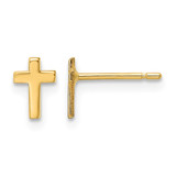 10K Yellow Gold Polished Tiny Cross Stud Earrings