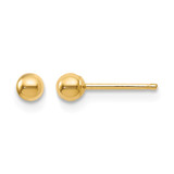 14K Yellow Gold Hollow Polished 3 mm Ball Stud Earrings