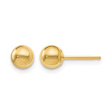 14K Yellow Gold Hollow Polished 5 mm Ball Stud Earrings