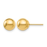 14K Yellow Gold Hollow Polished 7 mm Ball Stud Earrings