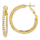 Flash Gold-Tone Crystal In & Out Hoop Earrings, 29.21 mm