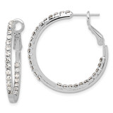 Silver-Tone Polished Crystal In & Out Hoop Earrings, 29.21 mm