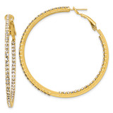 Flash Gold-Tone Crystal In & Out Hoop Earrings, 49.52 mm