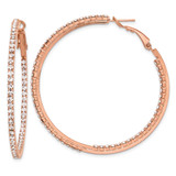 Flash Rose-Tone Crystal In & Out Hoop Earrings, 49.52 mm