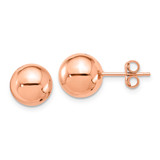 14K Rose Gold (10 mm) Ball Stud Earrings