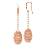 Bronze Diego Massimo Rose-Tone Hive-Shape Dangle French Wire Earrings, 65 mm